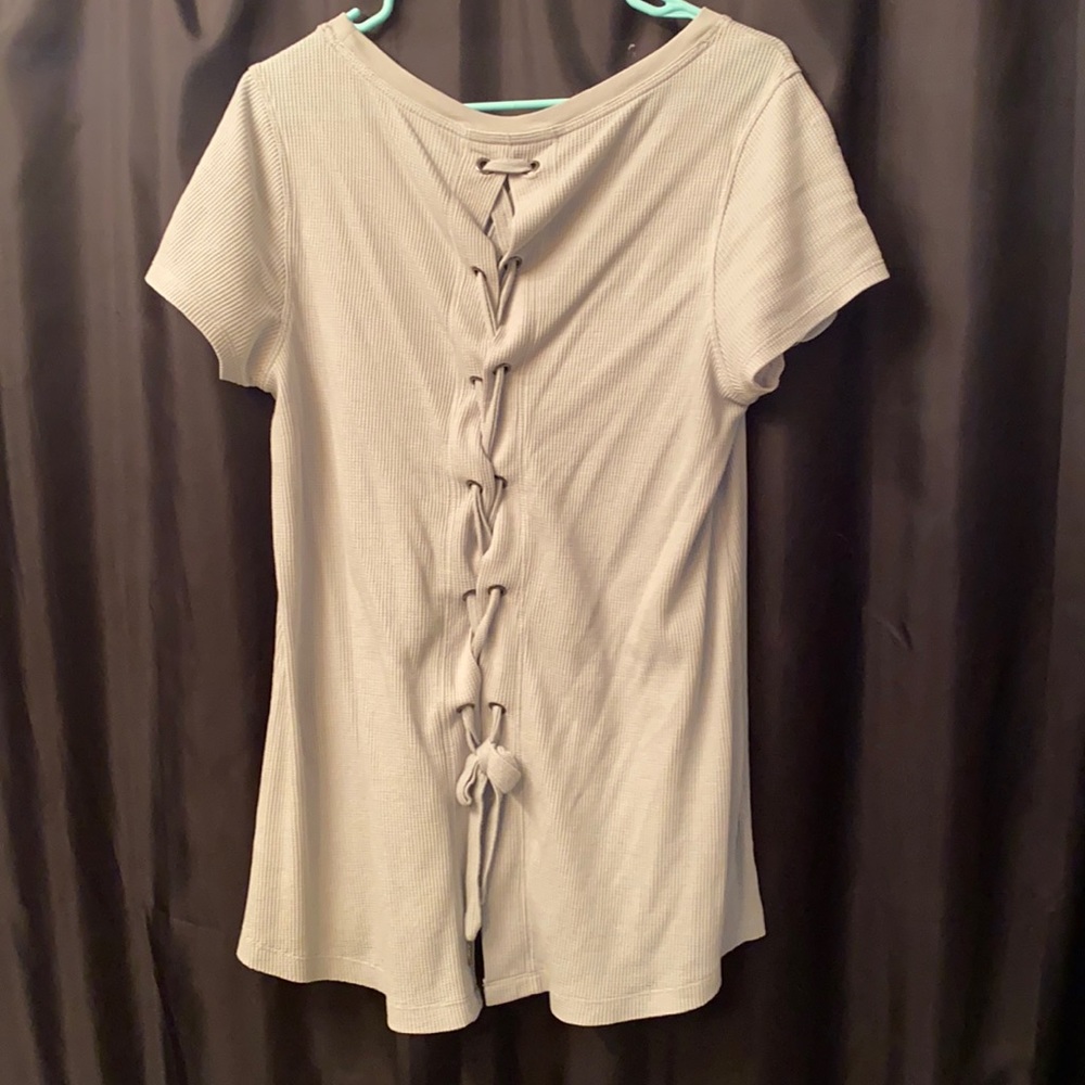 Cute lace up back top